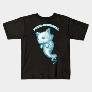 Purr-anormal Paranormal Cat Ghost Spirit Halloween Kids T-Shirt